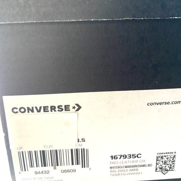 💖MEGA SALE💖Converse PRO LEATHER Low Top White Fire Women's Size 6.5 167935C - Picture 9 of 9